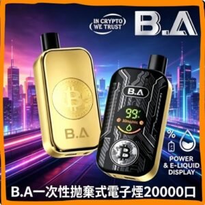 B.A 20000口一次性拋棄式電子煙，數顯大屏高口數電子菸，台灣熱賣款