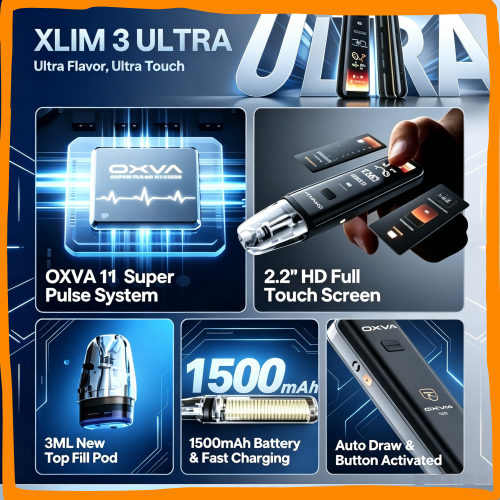 OXVA XLIM PRO 3 ULTRA 奧創小鯊牛觸控螢幕電子煙|高規格可替換式電子菸主機,台灣熱賣款